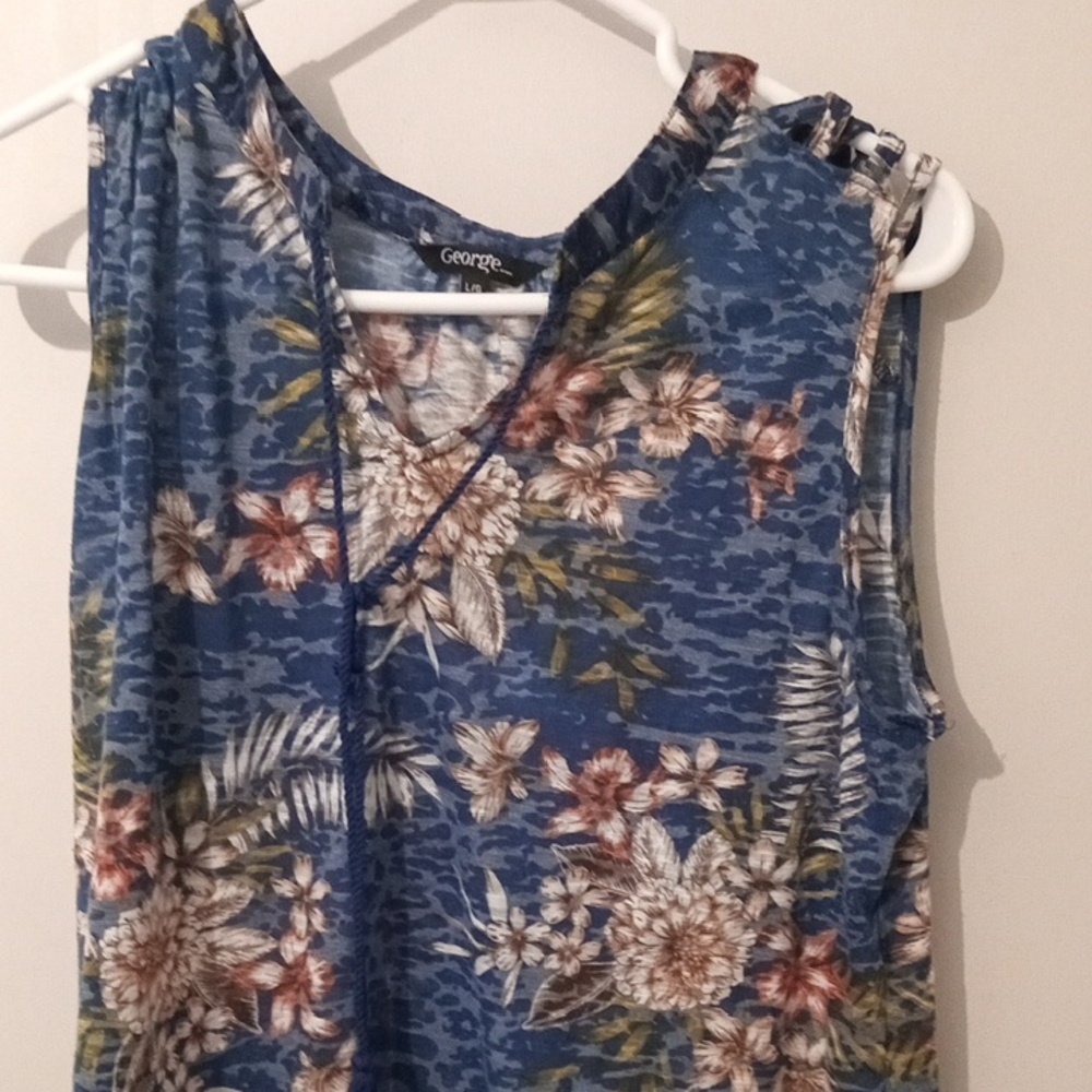 George Pink Asymmetrical Sleeveless Tank Top